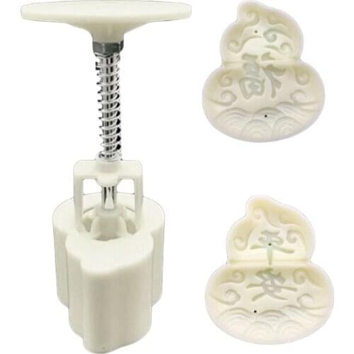 Plastic Mooncake Moulds 50g 3D Pattern Stamps Cookie Cutters Moulds DIY Baking Accessories Tools for Mid-Autumn Festival