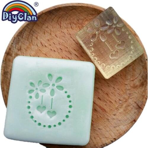 Love pendant handmade resin soap stamp custom DIY new resin Soap printed pattern Flowers soap chapter Z0053HD