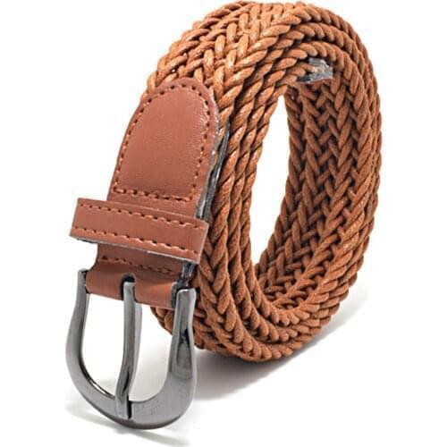 Classic Braided Belt Metal Buckle Rope Waistband Casual Dress Jeans Woven Waist Belt Female Mens Unisex Faux Leather Girdle