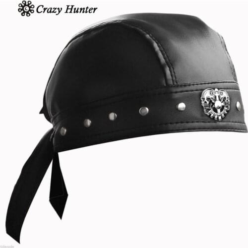 Cycling Bandana Doo Rags Adjustable Skull Cap Motorcycle Biker Leather Cap