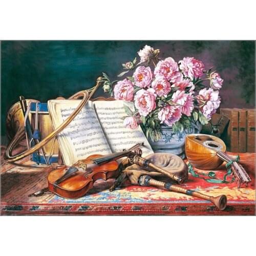 Needlework for Embroidery DIY French DMC Quality Unprinted - Counted Cross Stitch Kits 14 ct Oil painting - A Music Life