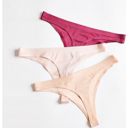 Ice Silk Thong Panties Hot Sexy Briefs Seamless Thongs Women Underwear Panties For Ladies Panty G String Tangas Majtki Damskie