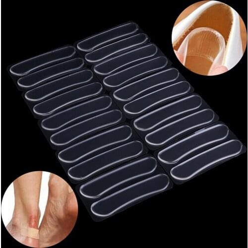 10 Pair Foot Care Insoles Inserts Silicone Gel Pads For Shoes Liner Women Strip Heel Stick Massage Pedicure For Feet Protector