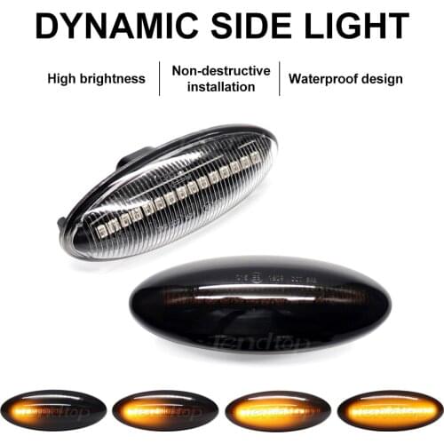 2Pcs For Toyota Yaris COROLLA Auris Mk1 E15 RAV4 Mk3 Dynamic Blinker LED Turn Signal Light Flasher Side Marker Lamp Car Styling