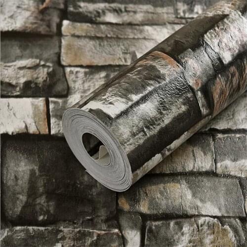 Beibehang Retro Nostalgic Marble Pattern 3D Wallpaper Simulation Brick Brick Wallpaper Living Bedroom wallpaper for walls 3 d