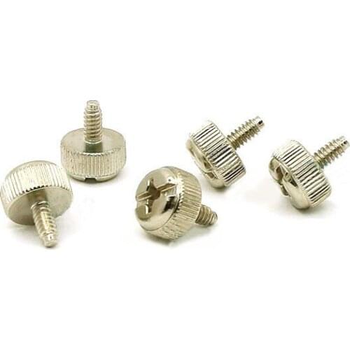 #6-32*7.5 Thumb knurled screw,large head Computer host NC America National Coarse Thread,straight knurled, Knurled Head M3.5