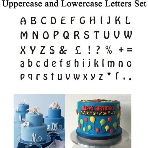 66Pcs Uppercase Lowercase Letters Sets Fondant Cake Decoration Molds Chocolate Biscuits Making Tools Birthday Cake DIY Decor