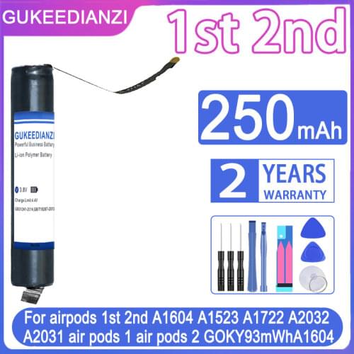 GUKEEDIANZI Battery Airpod 1250mAh for Airpods 1st 2nd A1604 A1523 A1722 A2032 A2031 for Air Pods 1 for Air Pods 2