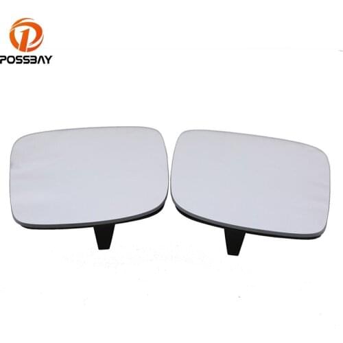 POSSBAY Car Side Rearview Mirror Glass with Heated Function for VW Golf 1999 2000 2001 White Rear View Mirror Lens