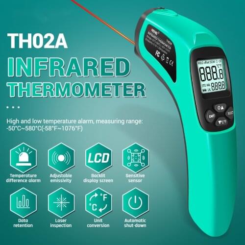Non-Contact IR Infrared Thermometer Digital Handheld Laser Terperature Gun Pyrometer with Backlight LCD Display -50°C - 580°C