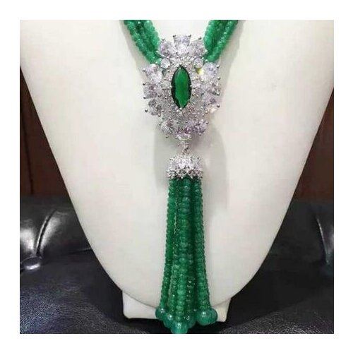 Free shipping Jewelry 4strands 2*4mm jade natural long necklace pendant