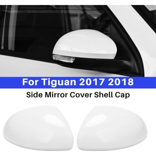 Pair Wing Mirror Rearview Mirror Cover Shell Cap Housing for TIGUAN 09-17 Sharan 12-18 Skoda Yeti 14-17 White
