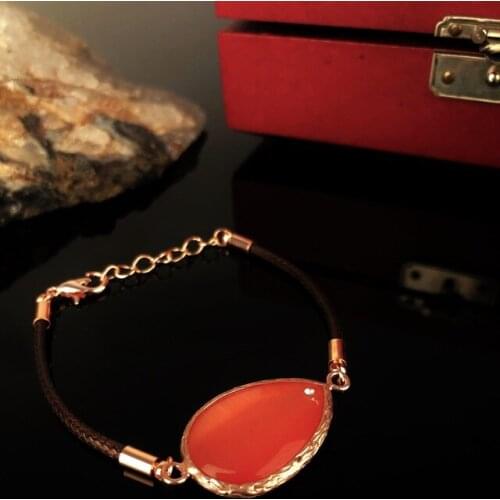 Dr Stone Natural Stone Women 'S Cat 'S Eye Stone Rose Gold Plated Bracelet 372888249