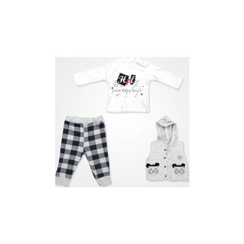 Hippıl Baby Cute Baby Boy Erkek Bebek Takımı 3 Parça