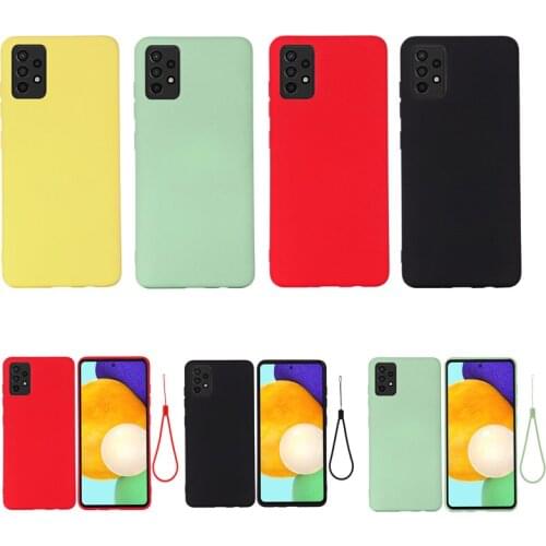 For Samsung Galaxy S21 S21 Ultra A52 A72 A32 4G 5G Case Fashion Ultra thin Soft Silicone shockproof Back Cover with strap
