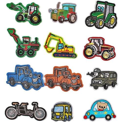 Excavator Engineering Car I Ride Embroidered Cloth Stickers Clothing Accessories Badge Patch Stickers