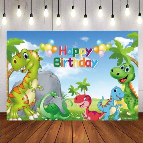 Dinosaur Photography Backdrop Boys Birthday Party Baby Shower Photo Studio Background Decor Banner Prop