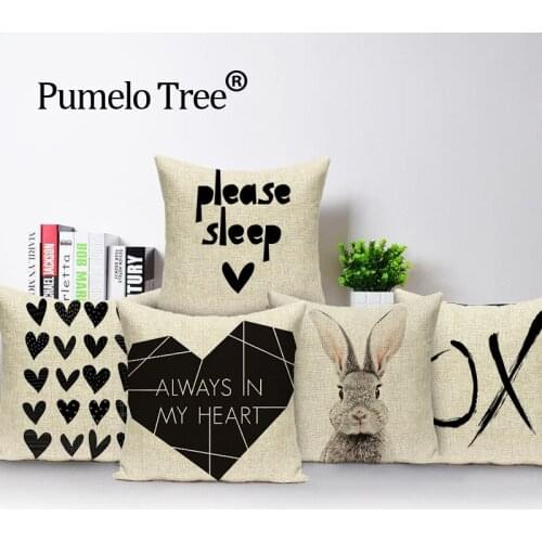 Rabbit Pillow Cover Animal Black Decorative Lovely Throw Pillows Pineapple Feather Cushions For Sofa Custom Cover Cushion