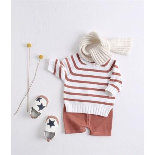 Boys clothing set autumn winter cotton long sleeve infant pullovers toddler girls sweaters+shorts suit children outfits clothes