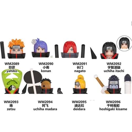 WM6016 WM6015 Narutoed Mini figured Konan Nagatou Chiha Itachi Bricks Toys Building Blocks Diy Assembled Educational Model