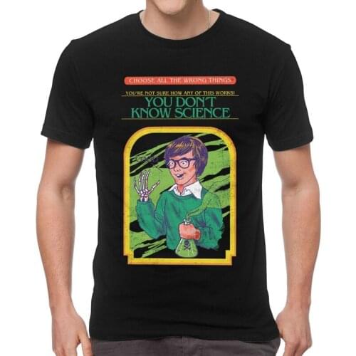 Humor You Don't Know Science Tshirt Men Graphic Tee Tops Cotton T Shirt Short Sleeve Scary Skeleton Scientist T-shirt Clothes