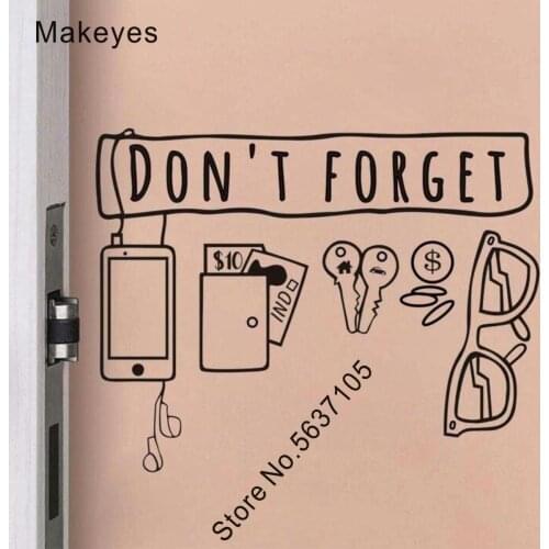 Makeyes Don't Forget The Things Wall Stickers Wall Decal Home Door Decoration Vinyl Wall Sticker Deasign Words Modern Style Q950