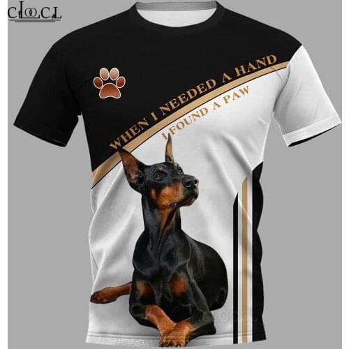 CLOOCL Newest Popular Doberman 3D Printed Men Hip Hop T Shirt Harajuku Summer Short Sleeve Casual Unisex Tops Drop Shipping