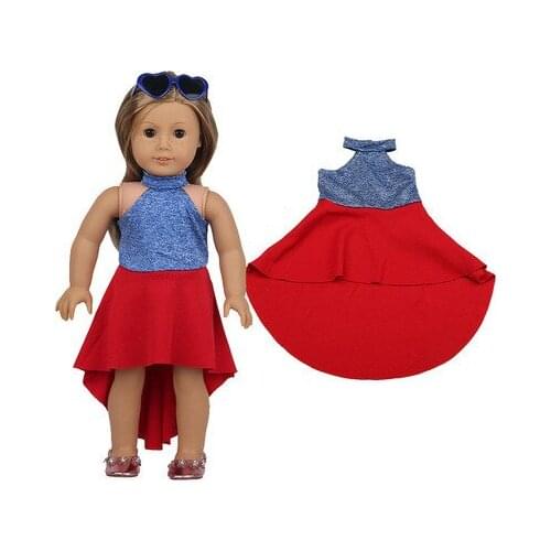 2021 New Pattern Clothes Red Princess Dress Fit 18 Inch American&43cm Baby New Born Doll Clothes Accessories