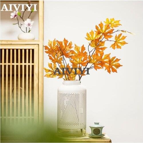 Single Maple Leaf Artificial Plants Halloween Decoration Autumn Leaf Rattan Home Decor Christmas Decoration DIY
