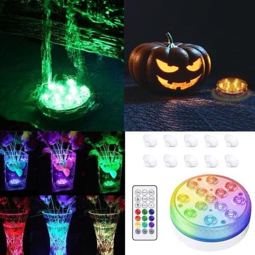1/2pcs Pool Floating Light 13LED Waterproof Pool Lighting Underwater Colorful Night Light with Remote for Pond Fountain Aquarium