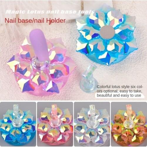 Nail Supplies for Professionals Practice Holder Resin, Lotus Nail Color Display White/ Pink Manicure Accessories Tools Tip Stand