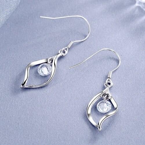 S925 Silver Rotating Love Drop Earrings Korean Fashion Earrings Women Drop-shaped Ear Jewelry Party Gift High Jewelry Party Gift