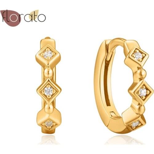 Minimalist Exquisite CZ Hoop Earrings 925 Sterling Silver Ear Buckle Crystal Earrings Fashion Jewelry For Women Birthday Gifts