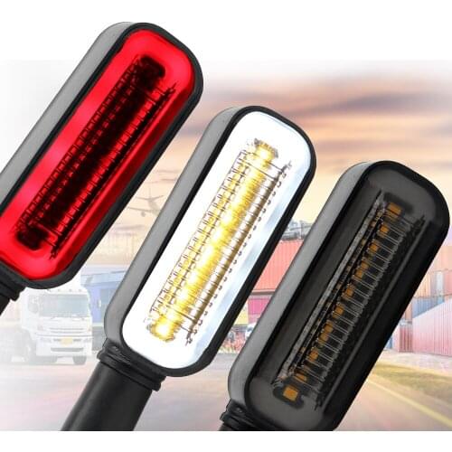 DRL Flowing Water Signals 2 in 1 Blinker Tail Lamp 12 LED Signal Lamp Universal Motorcycle Turn Signal Lights