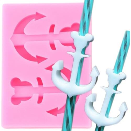 Disney Mickey Anchor Mouse Head Straw Topper Silicone Mold Fondant Cake Decorating Tools Cupcake Candy Chocolate Gumpaste Moulds