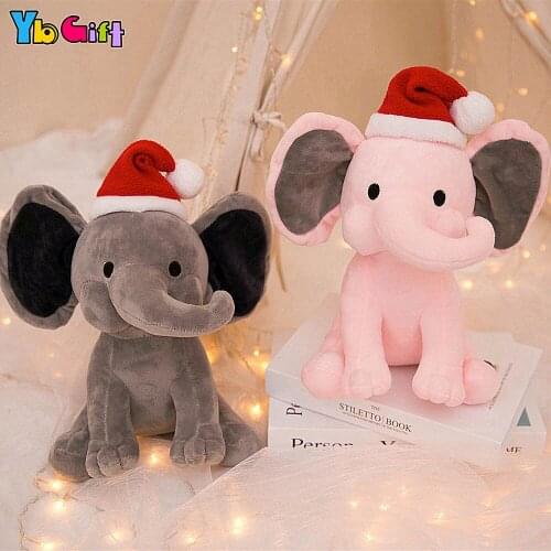 Kawaii cute Plush Elephant couple doll filled with Cotton wedding party Toy Decoration childrens birthday gift peluche