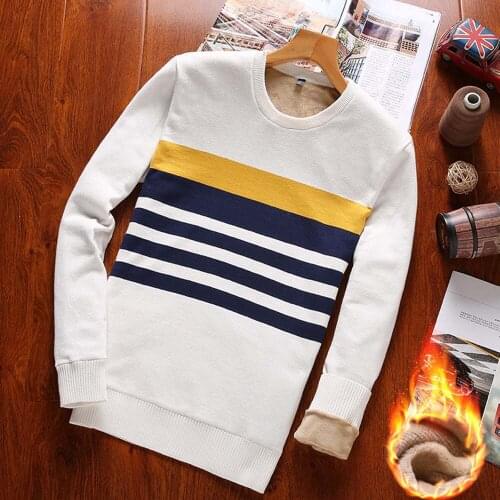 Thick Sweater Men Autumn Hot Sale Top Design Patchwork Cotton Soft Quality Pullover Men O-neck Casual Brand Clothing B0277