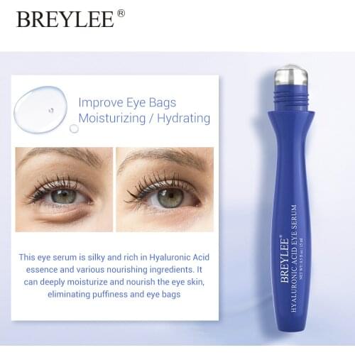 BREYLEE Hyaluronic Acid Eye Serum Roller Remove Fine Lines Wrinkles Eye Bags Moisturizing Lines Firming Anti-aging Eyes Care