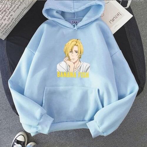 Japan Anime Cartoon Banana Fish Hoodie Sweatshirt Men / Women Pullovers Hooded Long Sleeve Hip Hop Spring Autumn Clothing