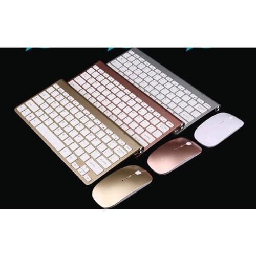 Ultra-Thin Wireless Keyboard Mouse Combo 2.4G Wireless with usb receiver for Apple Mac Laptop Pc Win XP/7/8/10 Smart Tv Box