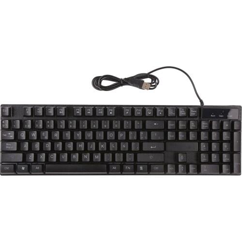 104 Keys USB Wired Spanish Keyboard Full-size Ergonomic Office Gaming Backlight Keyboard for Desktop Computer Laptop