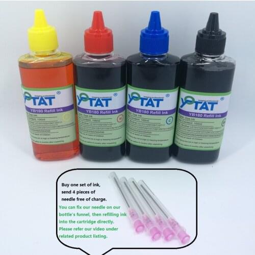 YOTAT 400ml Dye ink BK/C/M/Y refill kit for Brother LC121 LC123 LC129 LC127 LC125 ink cartridge or CISS