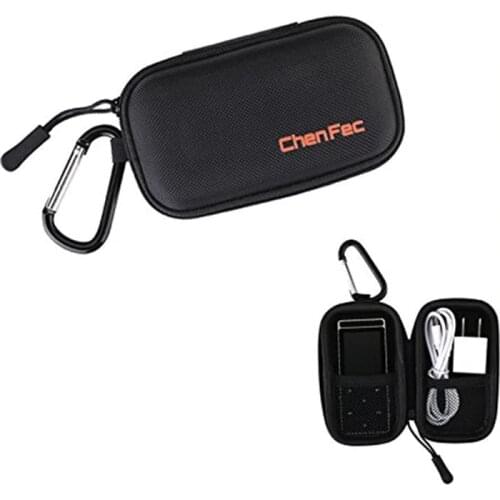 Protective Storage Case Bag for MP3 Players Earphones Headphone Holder with Metal Carabiner Clip Zippered Hard Carrying Case