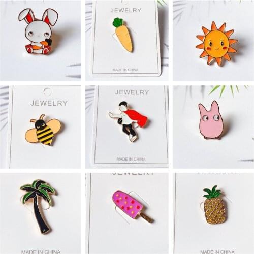 Wishing Bottle Hat Rainbow Rabbit Totoro Dinosaur Brooch Unisex Lapel Colthing Decoration Brooch Accessories