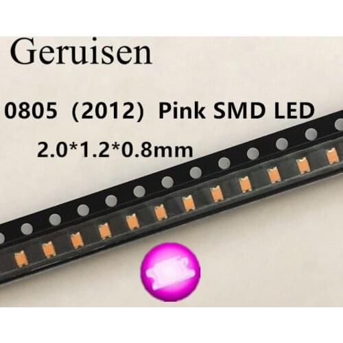 1000PCS 0805 2012 SMD/SMT Surface Mount Pink Ultra Bright LED SMD Light Emitting Diode LED Diode Lamp