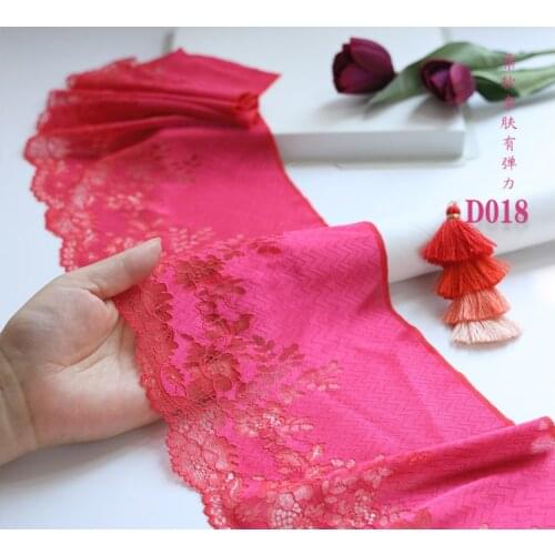 2 Meters 24CM Super Wide Burgundy Stretch Lace Mesh Elastic Lace Trim Sewing Garment Accessories Handmade Garter diy
