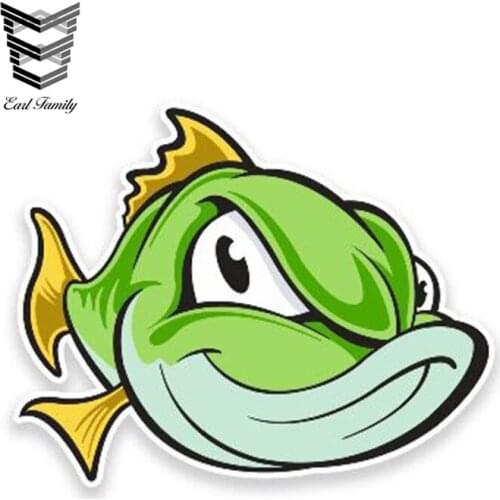EARLFAMILY 13cm x 10cm Car Sticker Fish Window Stickers Reflective Car Styling Decoration Motorcycle Sticker Auto Accessories