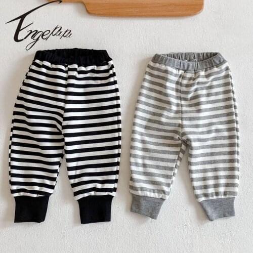 Engepapa Korean Style Toddler Baby Girls Stripe Cotton Pants Spring Autumn Newborn Baby Girls Trousers Infant Baby Leggings