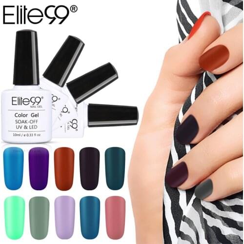 Elite99 10ml Matte One Step Gel Nail Polish 3 In 1 Gel Nail Varnish One Step Nail Art Gel Polish Hybrid Easy Use UV Gel Lacquer