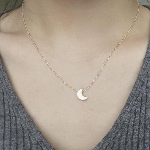 Hot Cute Small Moon Pendant Necklace For Women Necklace Bohemian Collar Jewelry Collares Gift Bijoux Femme